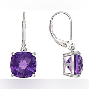Purple African Amethyst Rhodium Over Sterling Silver Earrings 6.50ctw - DOCZ838E